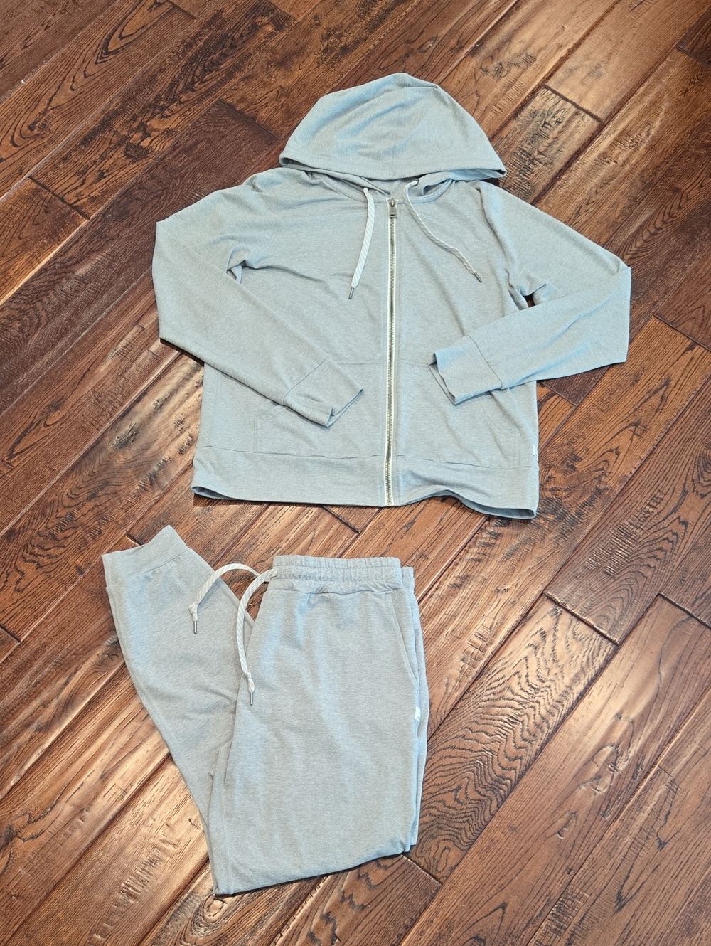 Vuori Light Gray Zip Hoodie & Joggers